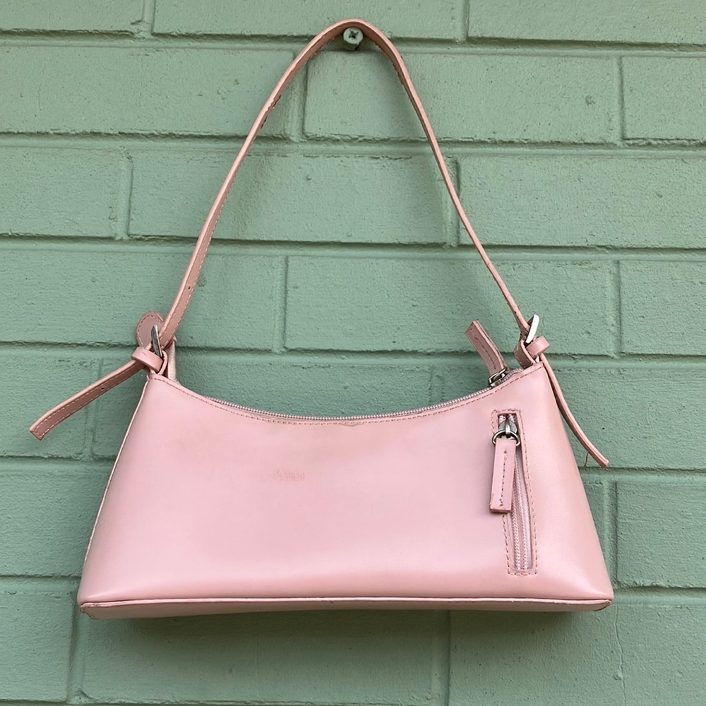 Pink mini structured shoulder bag